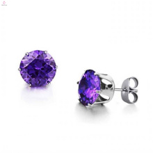 Fashion stylish designs new model big elegant amethyst gold diamond studearrings